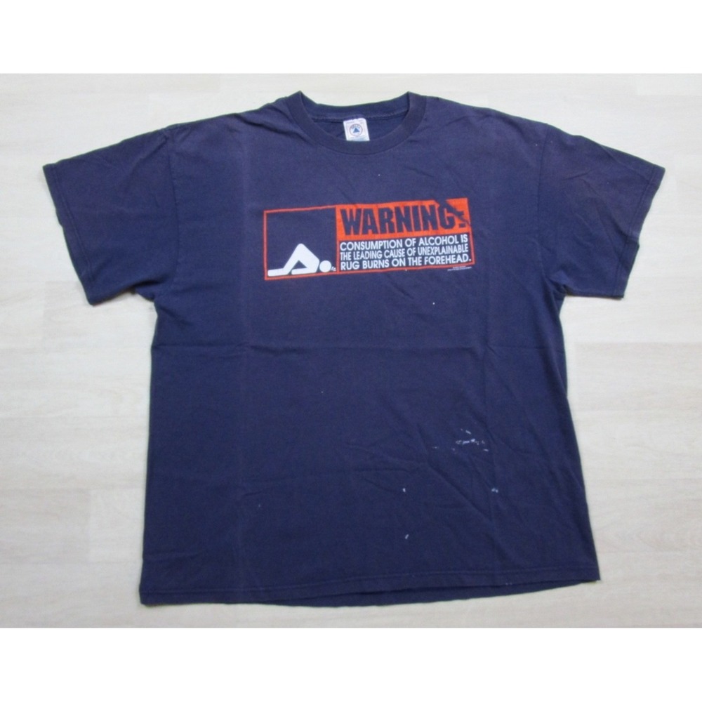 Vintage Y2K Beer Alcohol T Shirt Men's (XL) "Warning" Adult Humor Funny
